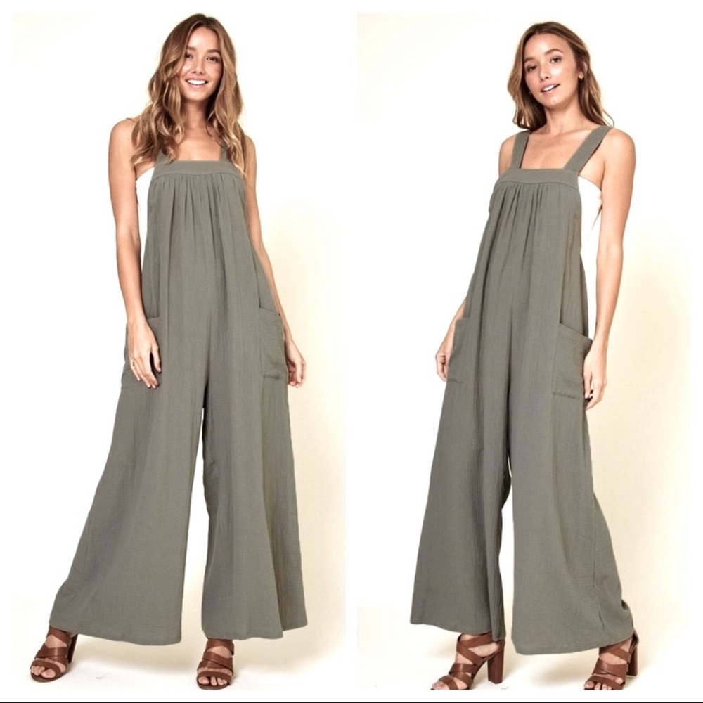 04 Most Fabulous Angela Solid Fabulous Wide Leg Jumpsuit - Picture 6 of 6